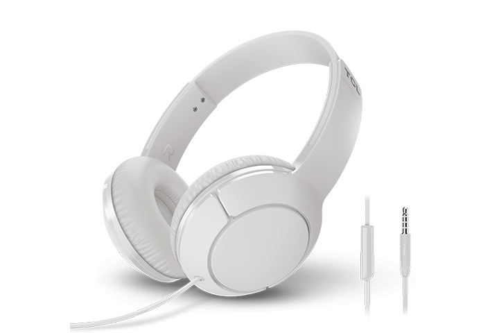 TCL Ash White On-ear Headphones with Mic - MTRO200WT