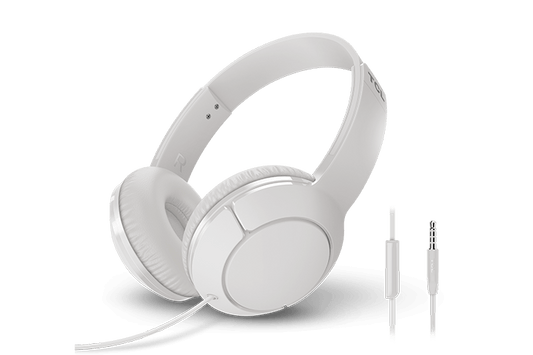 TCL Ash White On-ear Headphones with Mic - MTRO200WT