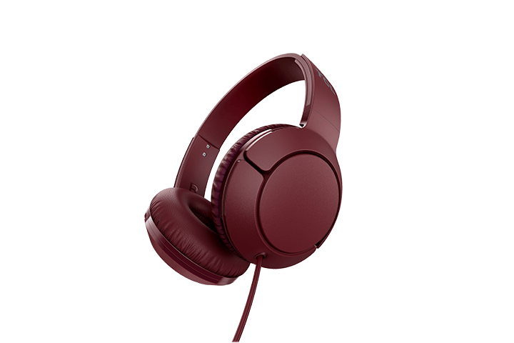 TCL Burgundy Crush On-ear Headphones with Mic - MTRO200RD