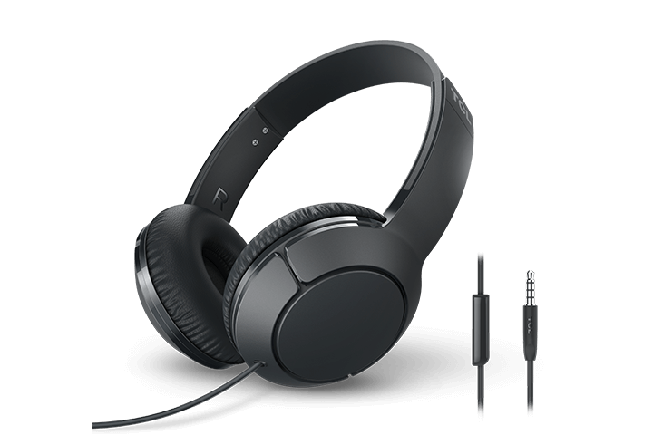 TCL Shadow Black On-ear Headphones with Mic - MTRO200BK
