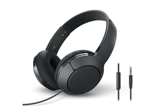 TCL Shadow Black On-ear Headphones with Mic - MTRO200BK