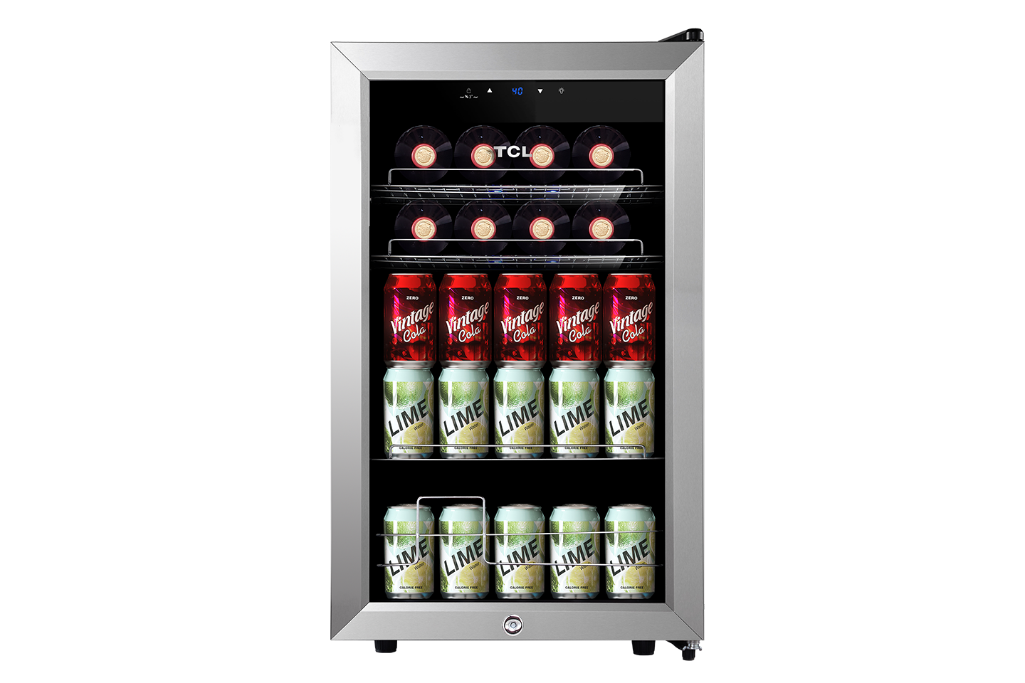 TCL 102 Cans / 20 Wine Bottles Freestanding Wine and Beverage Cooler - TRE24S4MAS