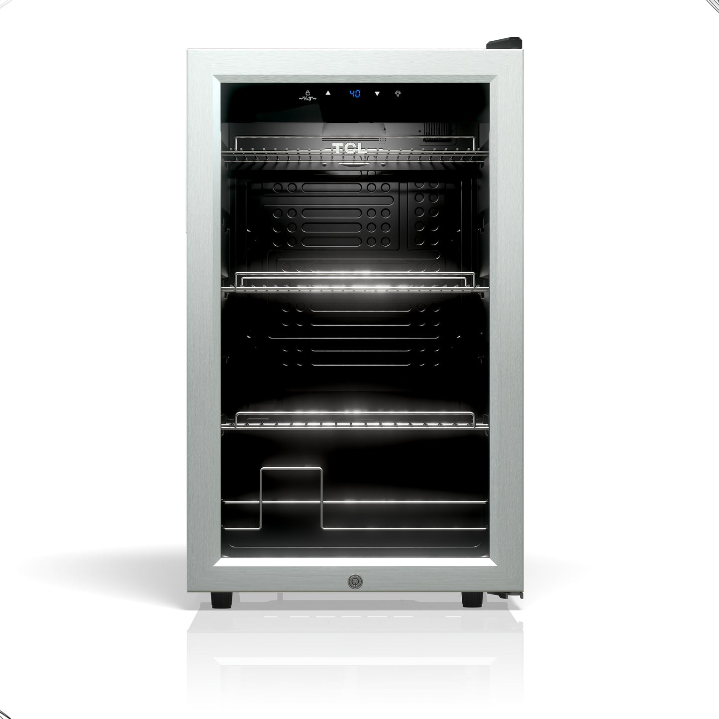 TCL 102 Cans / 24 Wine Bottles Freestanding Wine and Beverage Cooler - TRE24S4AMS