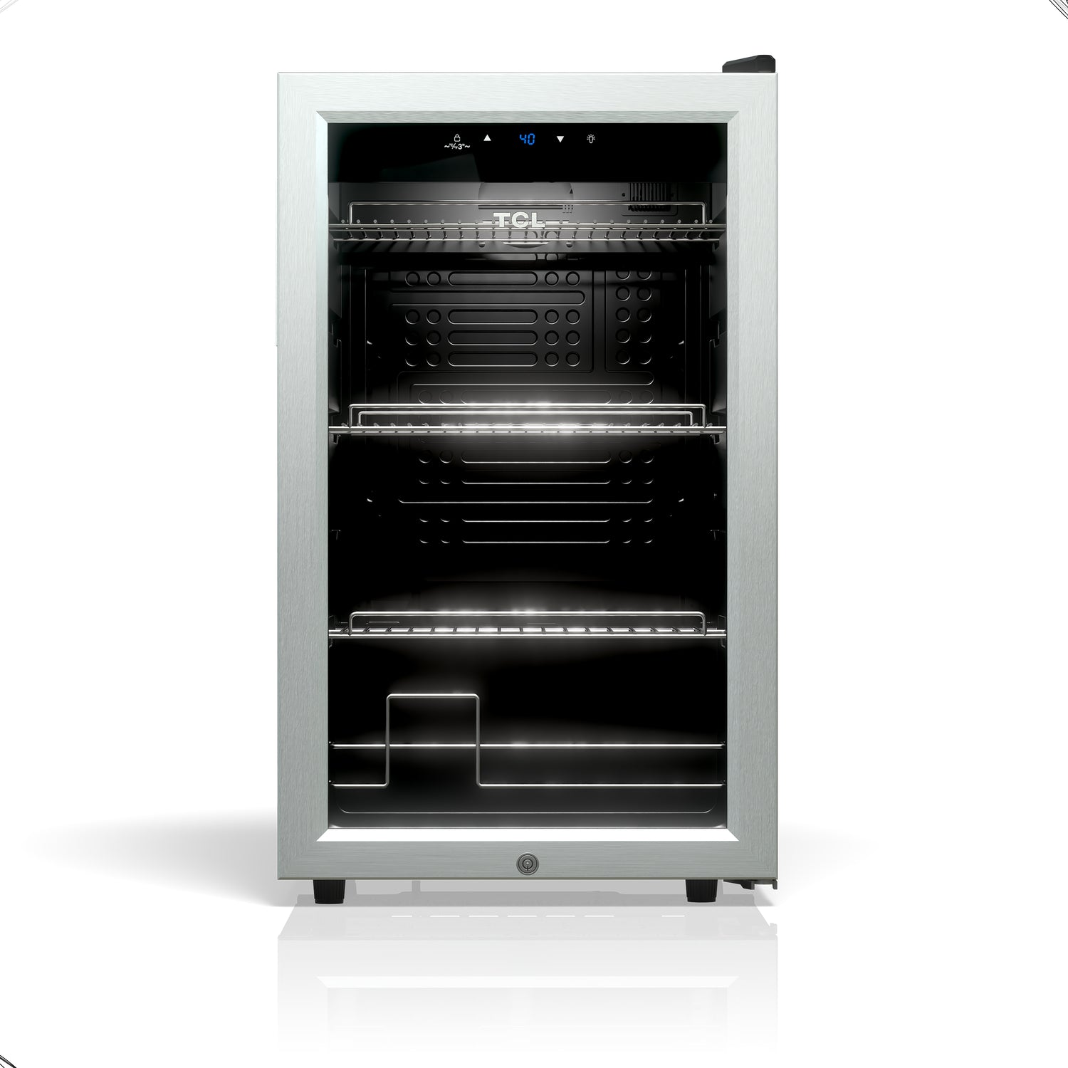 TCL 102 Cans / 24 Wine Bottles Freestanding Wine and Beverage Cooler - TRE24S4AMS