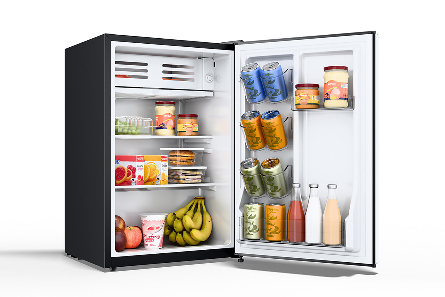 TCL 2.5-cu ft mini fridge with freezer(Black)Energy star