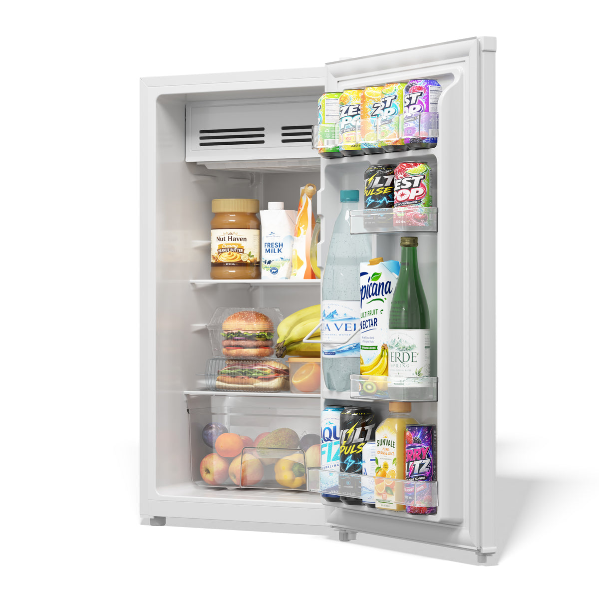 TCL 3.2 Cu. Ft. Single Door Compact Refrigerator with Chiller – White TRM032S4AW