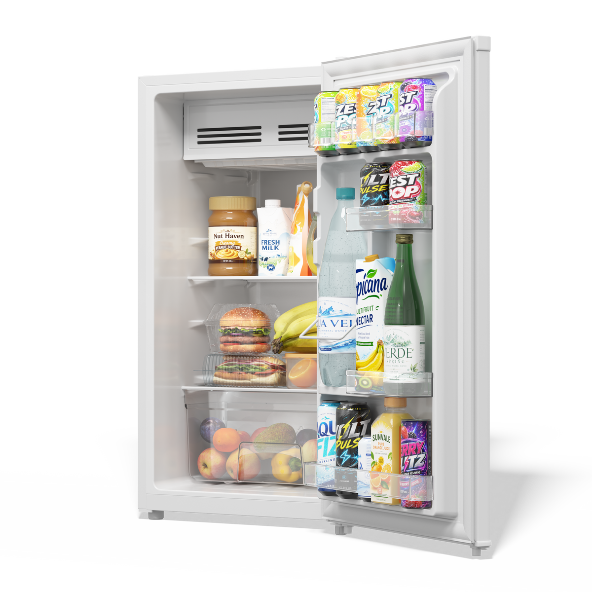 TCL 3.2 Cu. Ft. Single Door Compact Refrigerator with Chiller – White TRM032S4AW