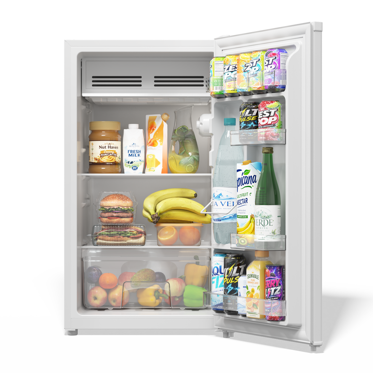 TCL 3.2 Cu. Ft. Single Door Compact Refrigerator with Chiller – White TRM032S4AW