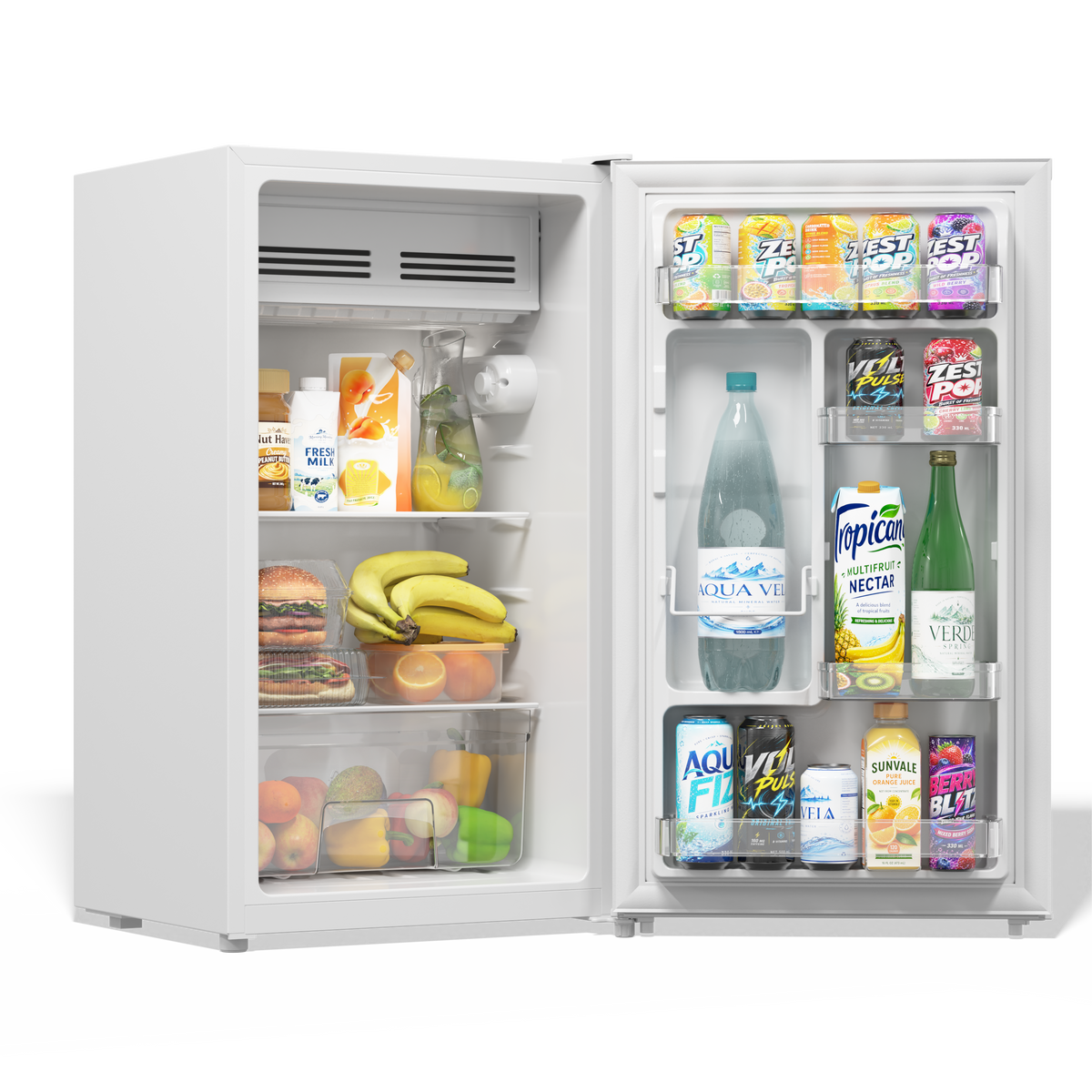 TCL 3.2 Cu. Ft. Single Door Compact Refrigerator with Chiller – White TRM032S4AW