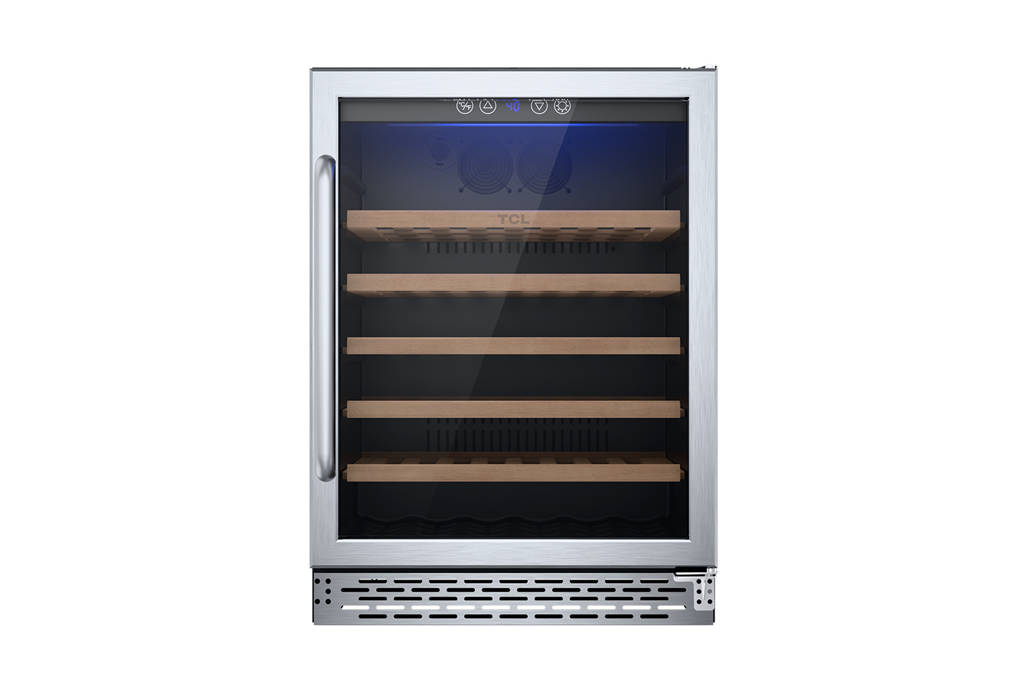 TCL 23.4-in W 52 -Bottles Stainless Steel Built-in/Freestanding Indoor Wine Cooler