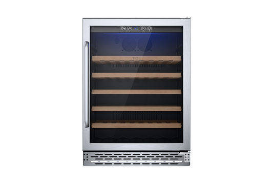 TCL 23.4-in W 52 -Bottles Stainless Steel Built-in/Freestanding Indoor Wine Cooler