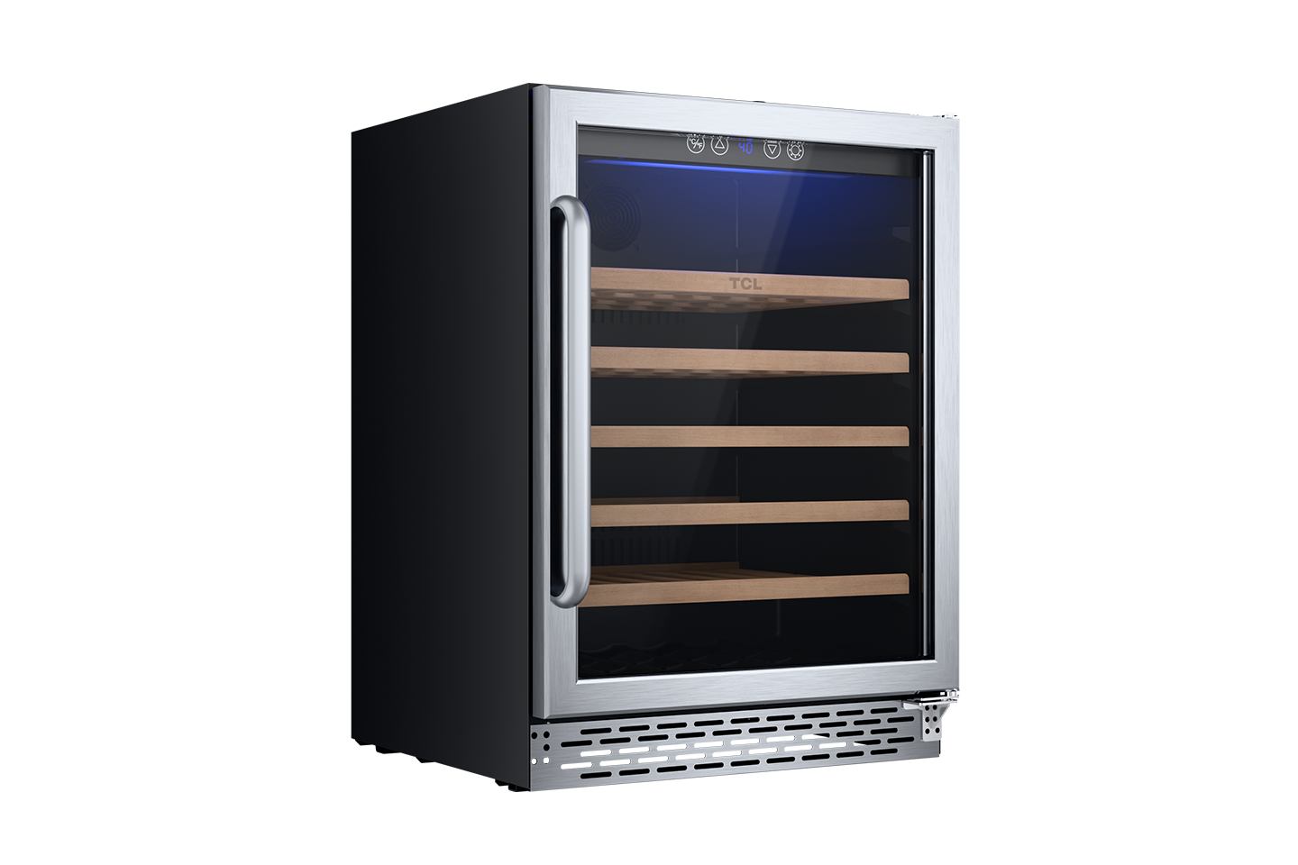 TCL 23.4-in W 52 -Bottles Stainless Steel Built-in/Freestanding Indoor Wine Cooler
