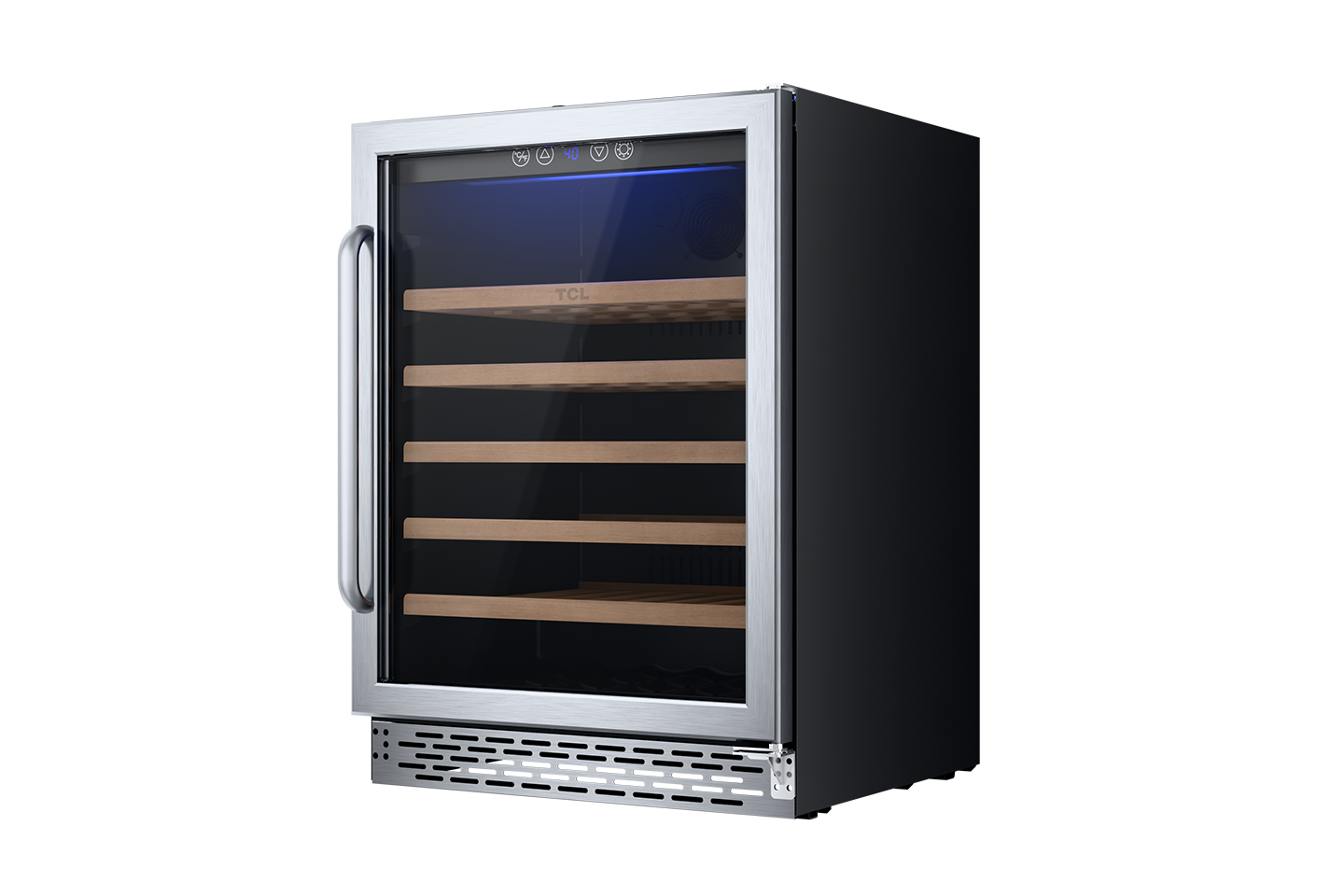 TCL 23.4-in W 52 -Bottles Stainless Steel Built-in/Freestanding Indoor Wine Cooler