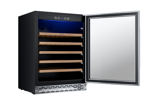 TCL 23.4-in W 52 -Bottles Stainless Steel Built-in/Freestanding Indoor Wine Cooler