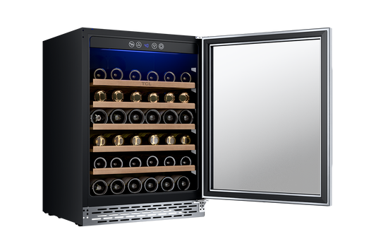 TCL 23.4-in W 52 -Bottles Stainless Steel Built-in/Freestanding Indoor Wine Cooler