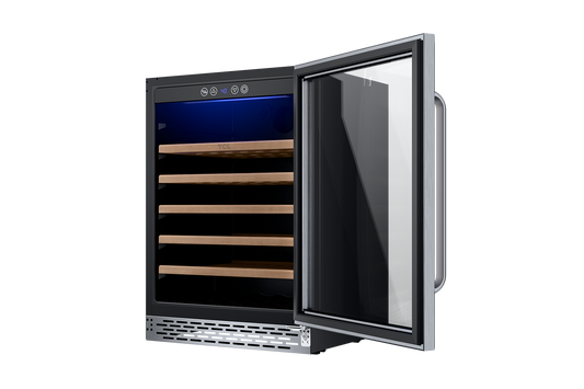 TCL 23.4-in W 52 -Bottles Stainless Steel Built-in/Freestanding Indoor Wine Cooler