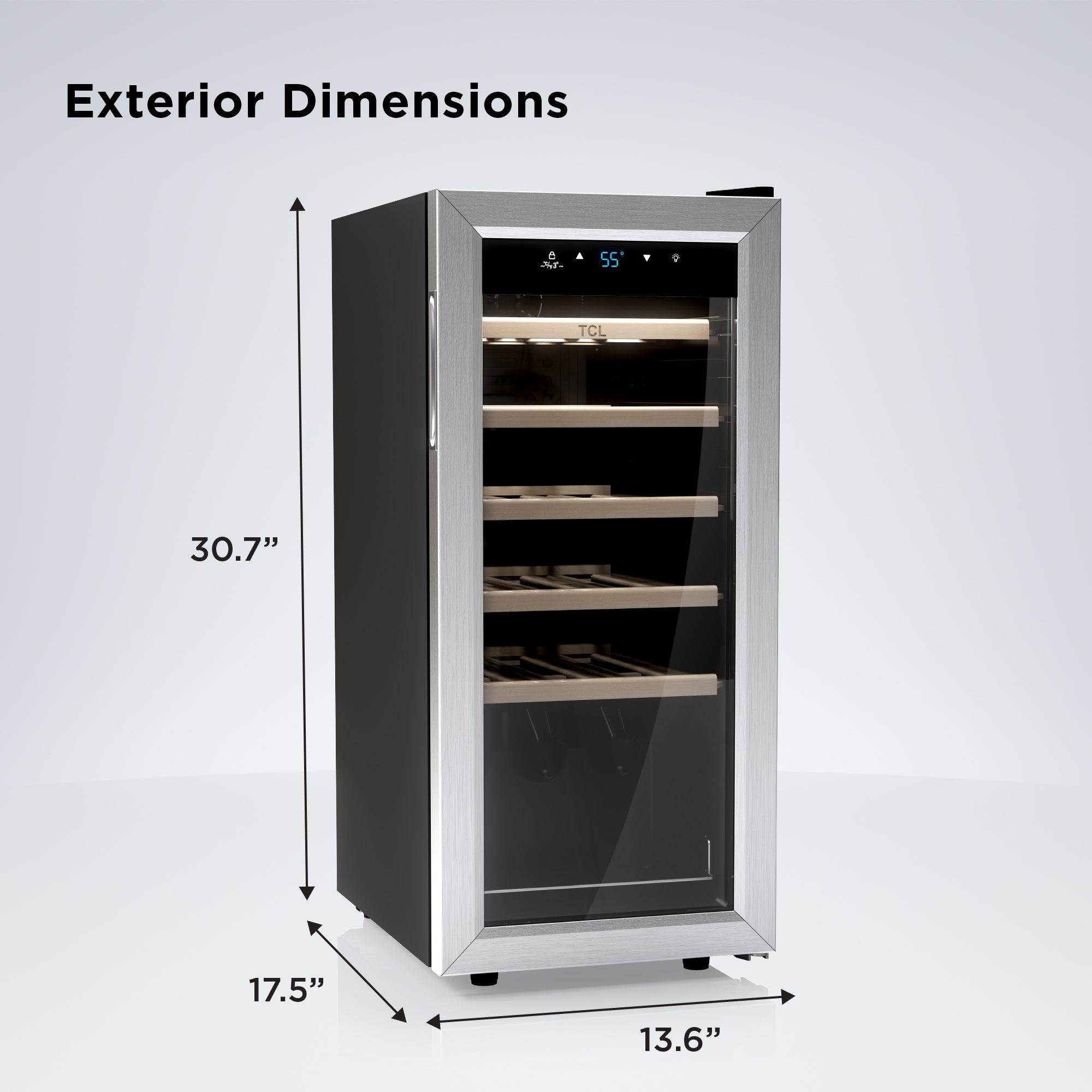 TCL 18 Bottles Single Temperature Zone Free Standing Wine Cooler