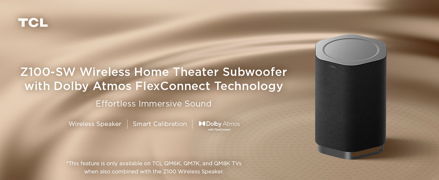 TCL Z100-SW Wireless Subwoofer with Dolby Atmos FlexConnect | TCL
