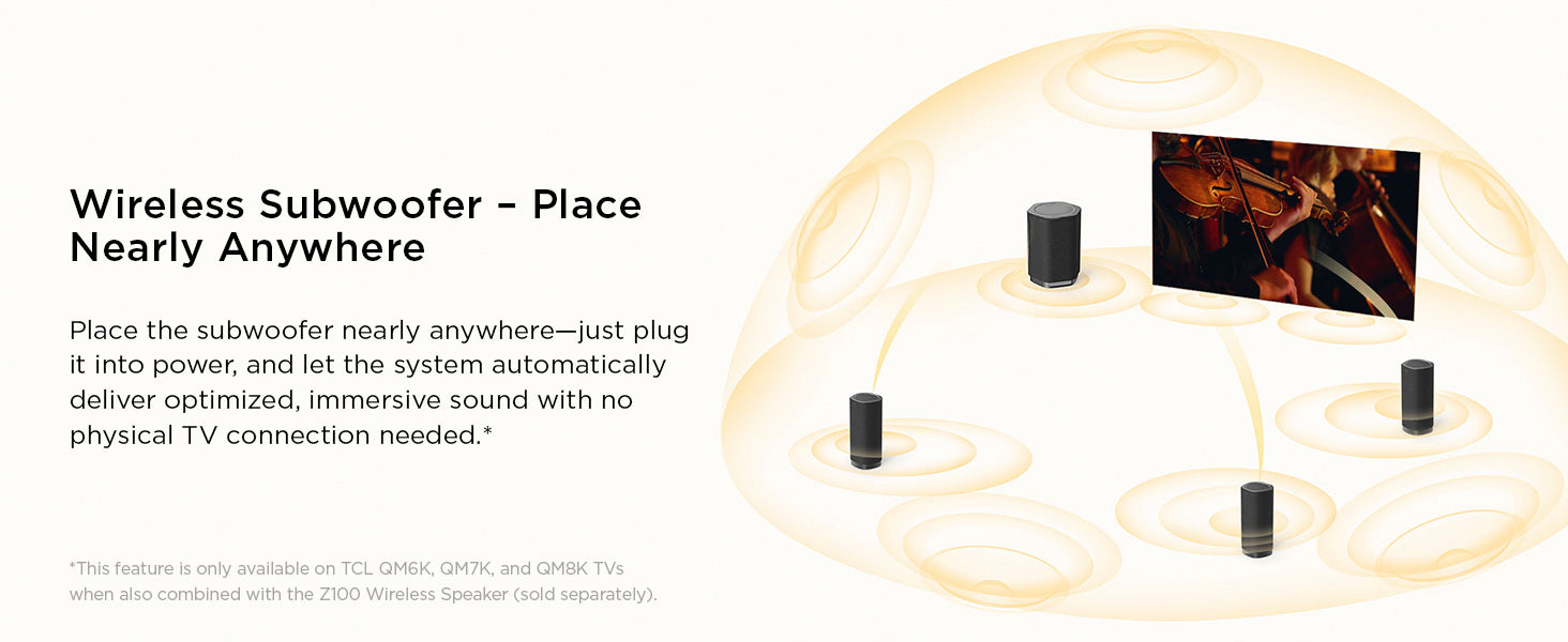 TCL Z100-SW Wireless Subwoofer with Dolby Atmos FlexConnect | TCL